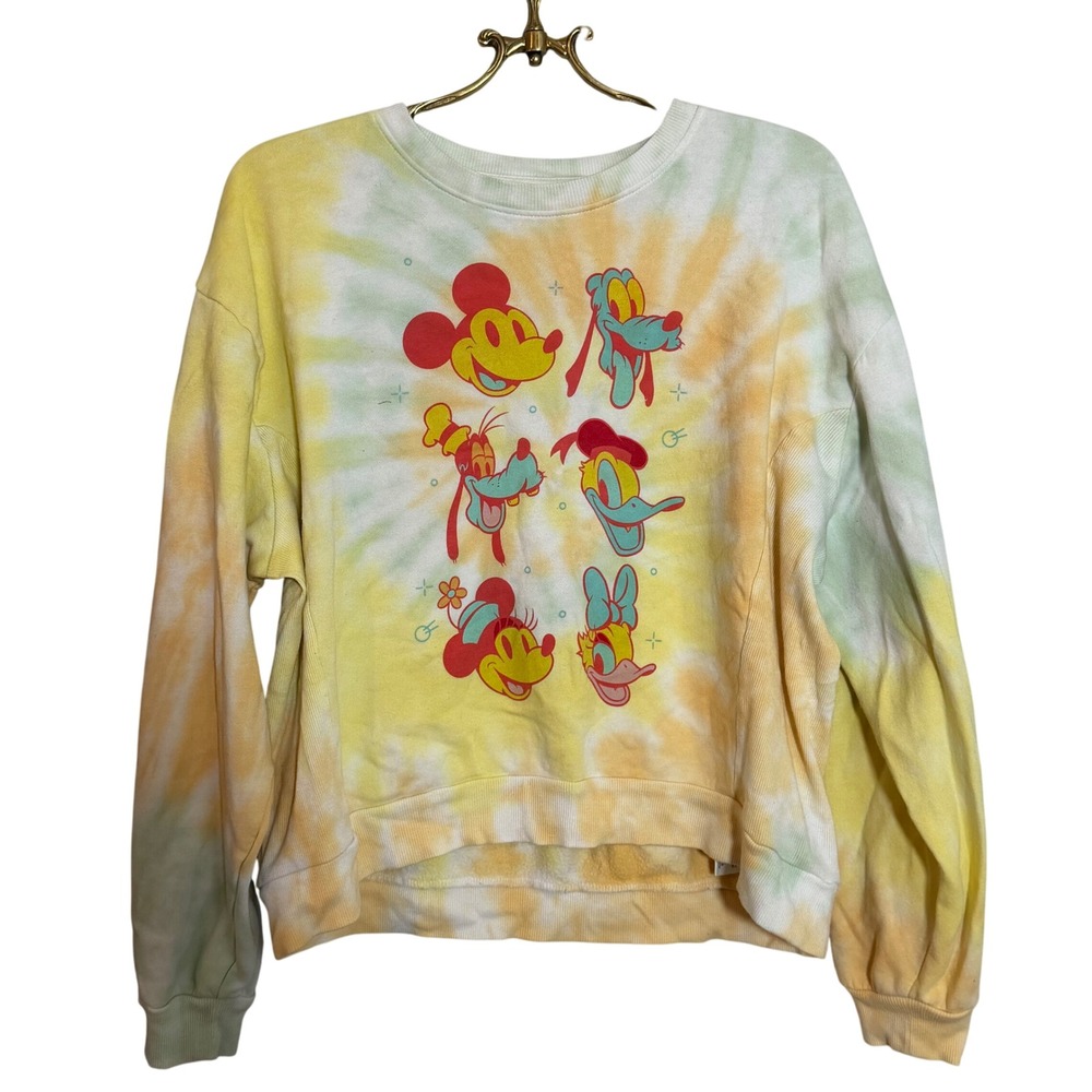 Disney Mickey Minnie Pluto Goofy Donald Duck Tie Dye ‎ 3XL Junior  Yellow Green